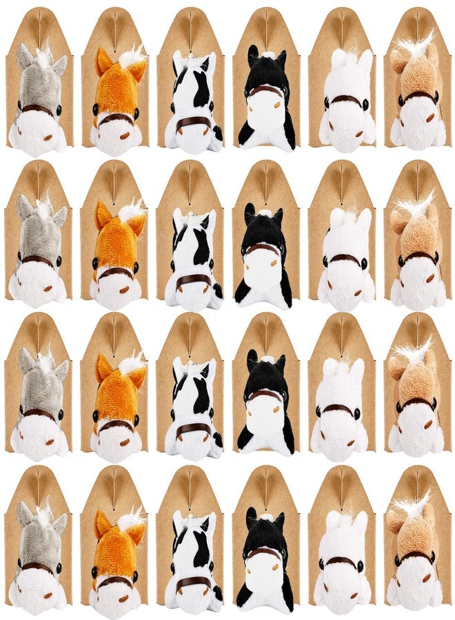 Flahard 48 Pcs Horse Party Favors Include 24 Mini Stuffed Horse Animals Toys Plush Horse Animals and 24 Foldable Boxes for Adopt a Horse Party Favors Farm Party Goodie Bag Fillers - Image 1